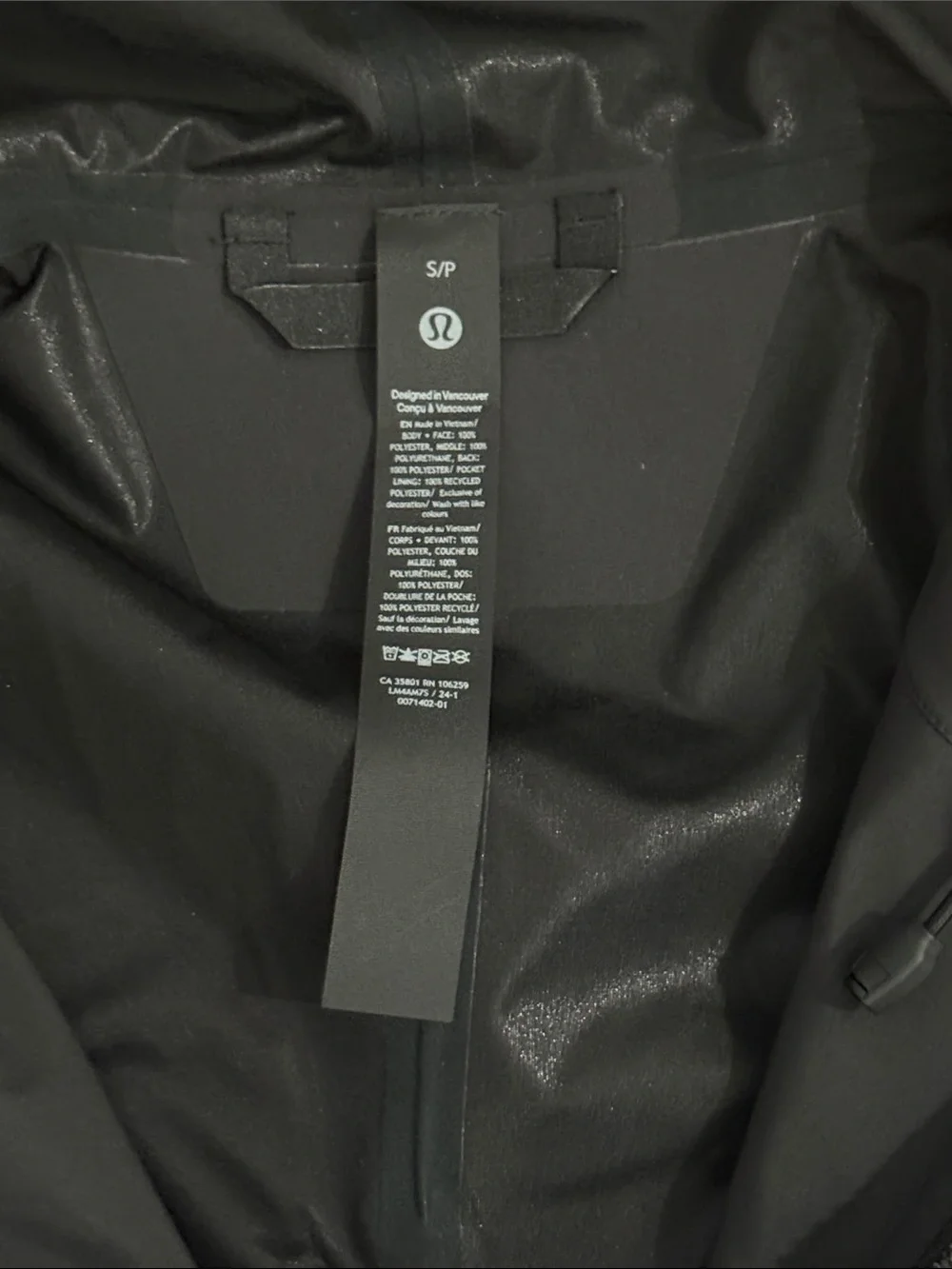 Lululemon Waterproof Full-Zip Rain Jacket Black S NWT Seam-Sealed Hooded Shell
